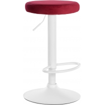 Barová židle Ponte - samet, bílý rám - Červená
