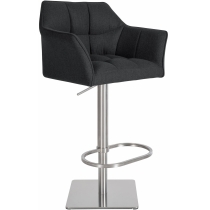 Barová židle Damaso E - filc, nerez rám - Antracit