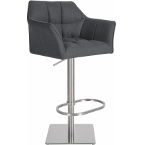 Barová židle Damaso E - filc, nerez rám - Šedá