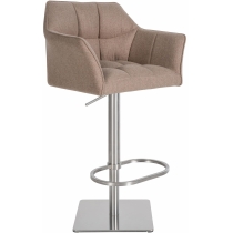 Barová židle Damaso E - filc, nerez rám - Sivo hnědá (Taupe)