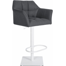 Barová židle Damaso W - filc, bílý rám - Šedá