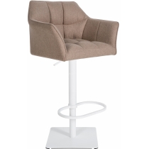 Barová židle Damaso W - filc, bílý rám - Sivo hnědá (Taupe)