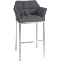 Barová židle Damaso E - filc, nerez 4-nohý rám - Šedá