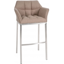 Barová židle Damaso E - filc, nerez 4-nohý rám - Sivo hnědá (Taupe)