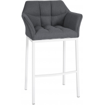 Barová židle Damaso W - filc, bílý 4-nohý rám - Šedá