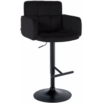 Barová židle Los Angeles - samet, černý rám - černá