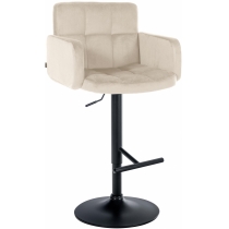 Barová židle Los Angeles - samet, černý rám - cream