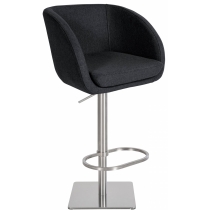 Barová židle Gambo E - filc, nerez rám - Antracit