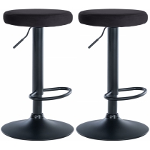 2x Barová židle Ponte - samet, černý rám - Černá