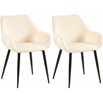 Set 2 jídelních židlí Vessa samet - krémová