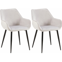 Set 2 jídelních židlí Vessa samet - světle šedá