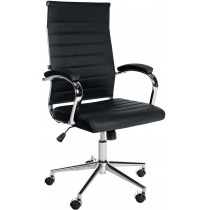 Kancelářská židle Mollis - kůže - Černá