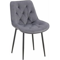 Jídelní židle Wallace - samet - Tmavě šedá