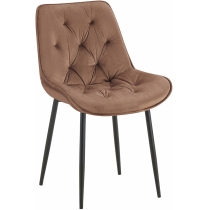 Jídelní židle Wallace - samet - Hnědá
