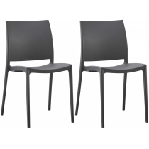 2x Židle Meton - Tmavě šedá
