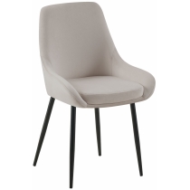 Jídelní židle Elmira - samet, černý rám - Šedá