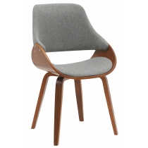 Jídelní židle Vangale - látka - Ořech / Tmavě šedá