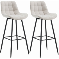 2x Barová židle Dartford - látka - Krémová