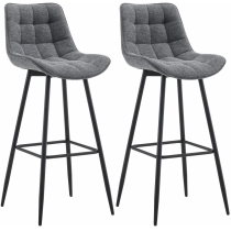 2x Barová židle Dartford - látka - Tmavě šedá