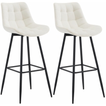 2x Barová židle Dartford - samet - Krémová
