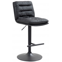 Barová židle Damar - koženka, černý rám - černá