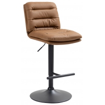 Barová židle Damar - koženka černá - světle hnědá