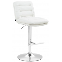 Barová židle Damar - koženka, chrom rám - bílá