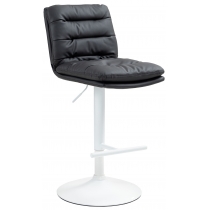 Barová židle Damar - koženka, bílý rám - černá