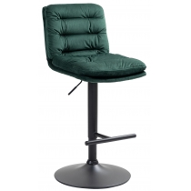 Barová židle Damar - samet, černý rám - zelená