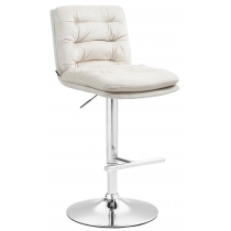 Barová židle Damar - samet, chrom rám - krémová