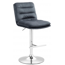 Barová židle Damar - samet, chrom rám - tmavě šedá