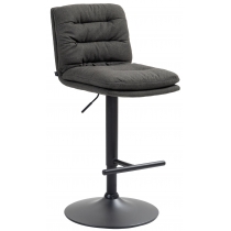 Barová židle Damar - látka černý rám - tmavě šedá