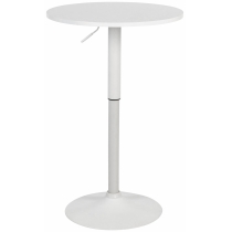 Barový stůl Lamoni  - v85-106 cm x Ø60 cm - Bílá/bílá