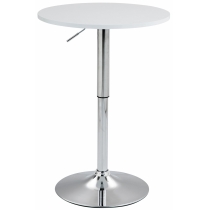 Barový stůl Lamoni  - v85-106 cm x Ø60 cm - Bílá