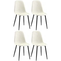 4x Židle Giverny látka - krémová