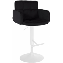 Barová židle Los Angeles - samet, bílý rám - černá