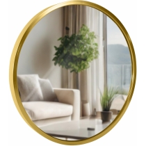 Nástěnné zrcadlo Elsie S 323817 - 30x30 cm - Zlatá lesk