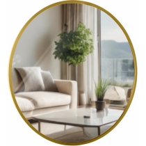 Nástěnné zrcadlo Elsie M 323821 - 45x45 cm - Zlatá lesk