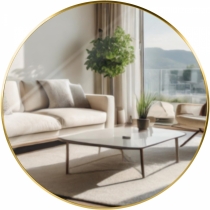 Nástěnné zrcadlo Elsie XL 323829 - 80x80 cm - Zlatá lesk