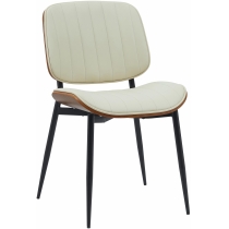 Konferenční židle Tiffin koženka - Ořech / Krémová