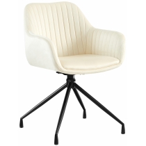 Jídelní židle Welby samet - krémová