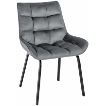 Židle Saranda samet - tmavě šedá