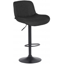 Barová židle Solon - látka, černý rám - černá