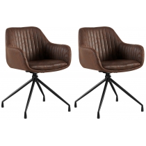 Set 2 jídelních židlí Welby Vintage - tmavě hnědá