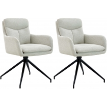 Set 2 jídelních židlí Somers - látka - krémová