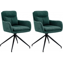 Set 2 jídelních židlí Somers - látka - zelená