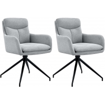 Set 2 jídelních židlí Somers - látka - světle šedá