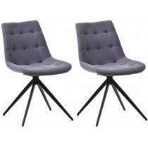 Set 2 jídelních židlí Merna - látka - tmavě šedá