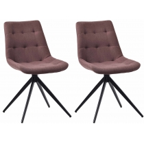 Set 2 jídelních židlí Merna - látka - hnědá