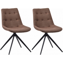 Set 2 jídelních židlí Merna - látka - taupe